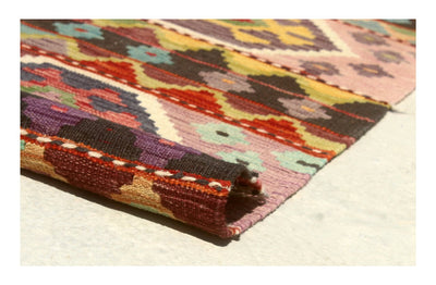 Tappeto Kilim Kaudani Afghan fatto a mano multicolore 298x249cm - CarpetLiving