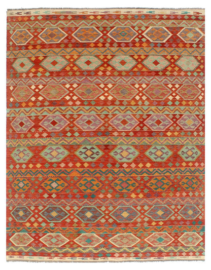 Tappeto Kilim Kaudani Afghan fatto a mano multicolore 346x254cm