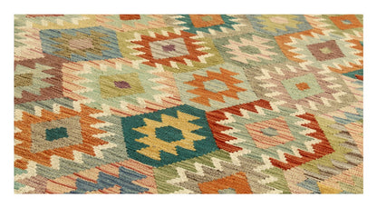 Tappeto Kilim Kaudani Afghan fatto a mano multicolore 344x247cm