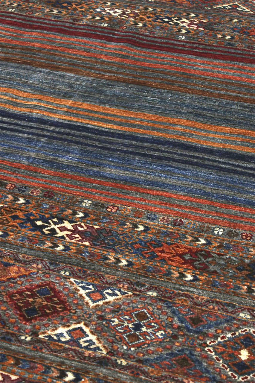 Tappeto Afghan grigio in lana, fatto a mano 231x171cm