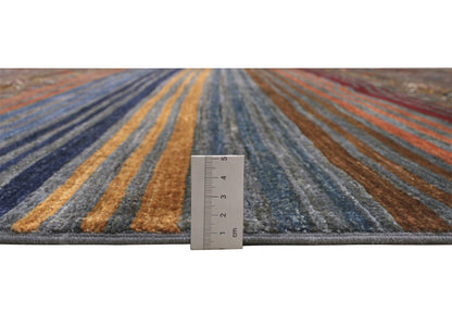 Tappeto Afghan grigio in lana, fatto a mano 231x171cm