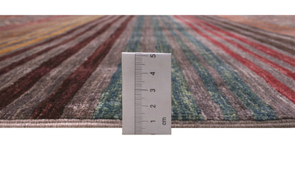 Tappeto Afghan marrone in lana, fatto a mano 242x174cm
