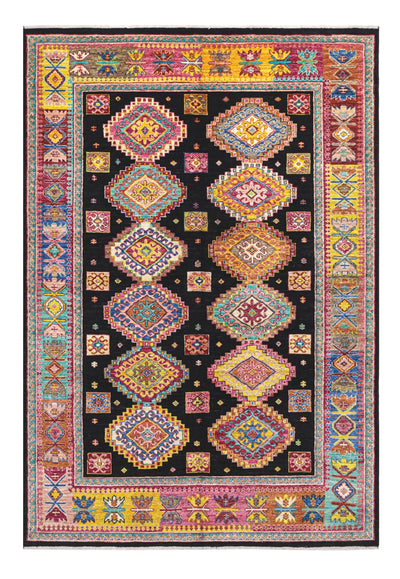 Tappeto Afghan multicolore in lana, fatto a mano 248x165cm - CarpetLiving