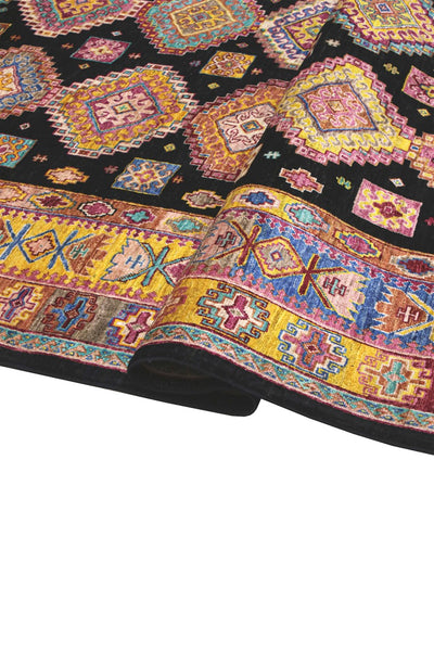 Tappeto Afghan multicolore in lana, fatto a mano 248x165cm - CarpetLiving