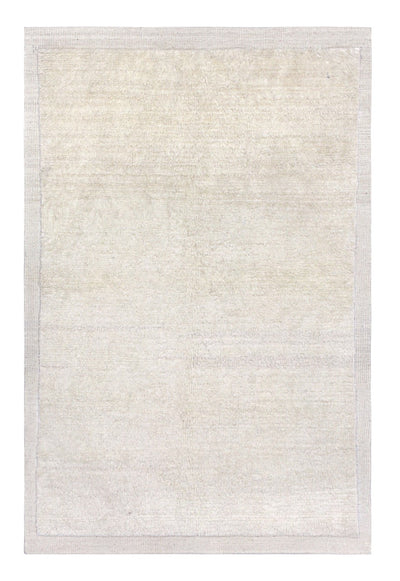 Tappeto design moderno bianco plain stile berbero, fatto a mano 187x124cm - CarpetLiving