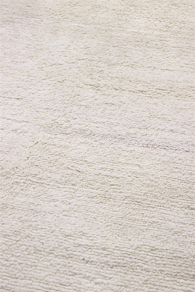 Tappeto design moderno bianco plain stile berbero, fatto a mano 187x124cm - CarpetLiving