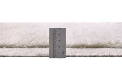 Tappeto design moderno bianco plain stile berbero, fatto a mano 187x124cm - CarpetLiving