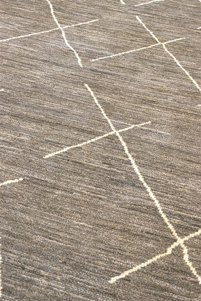 Tappeto design moderno marrone , fatto a mano 416x305cm - CarpetLiving