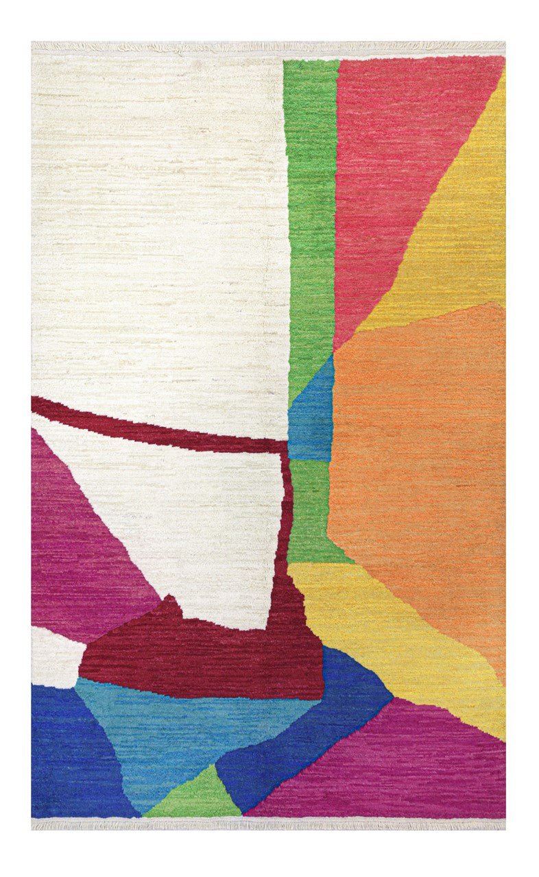 Modern design multi Berber style carpet, handmade 302x198cm