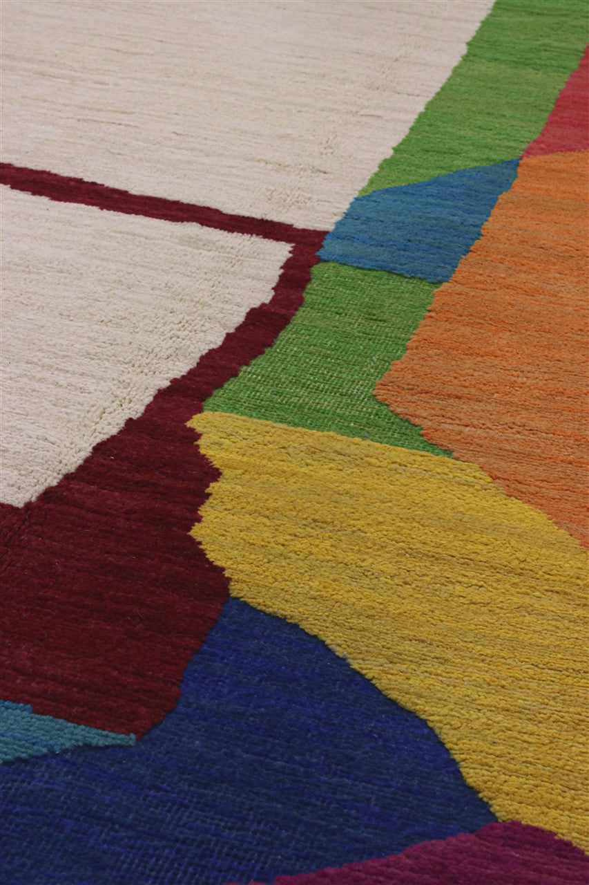 Modern design multi Berber style carpet, handmade 302x198cm