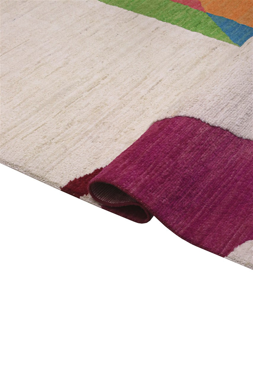 Modern design multi Berber style carpet, handmade 302x198cm