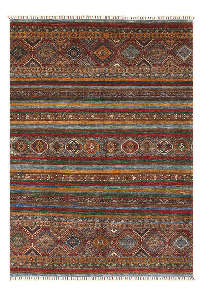 Tappeto Afghan multicolore in lana, fatto a mano 253x182cm - CarpetLiving