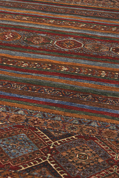 Tappeto Afghan multicolore in lana, fatto a mano 253x182cm - CarpetLiving