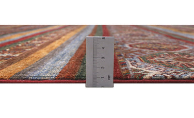 Tappeto Afghan multicolore in lana, fatto a mano 253x182cm - CarpetLiving