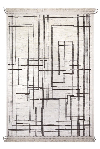 Tappeto design moderno bianco stile berbero, fatto a mano 381x288cm - CarpetLiving