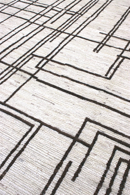 Modern design white Berber style carpet, handmade 381x288cm