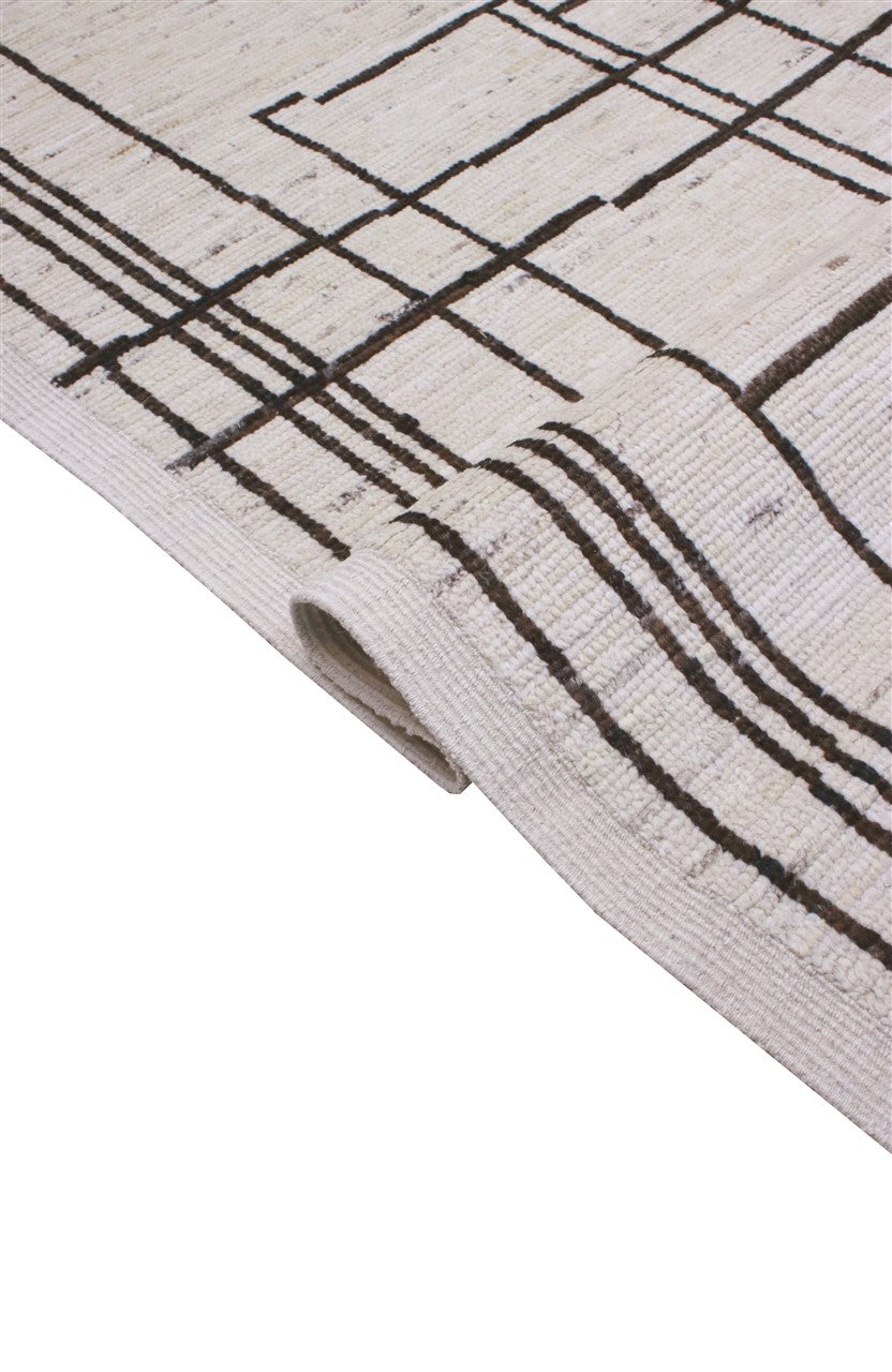 Modern design white Berber style carpet, handmade 381x288cm