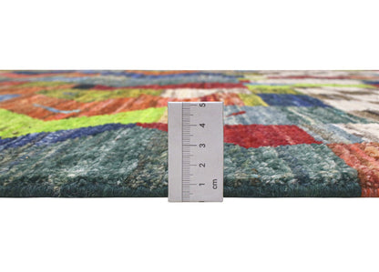 Taimany - Multicolor Tribal Wool Rug - Hand-Knotted 203x147cm