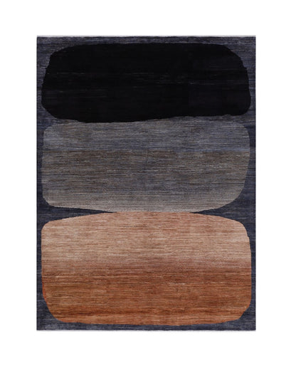 Modern design wool carpet, handmade, multi, 231x170cm