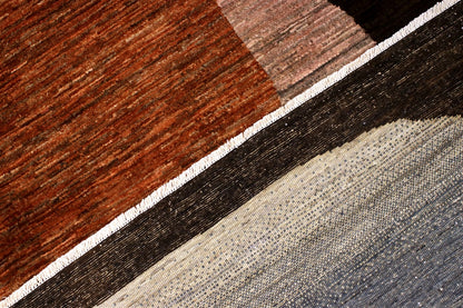 Modern design wool carpet, handmade, multi, 251x177cm