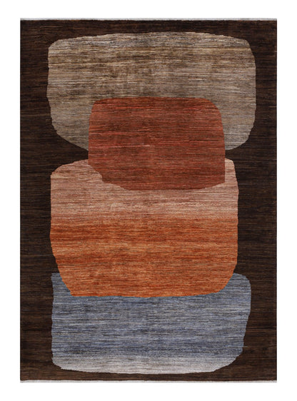 Modern design wool carpet, handmade, multi, 238x172cm