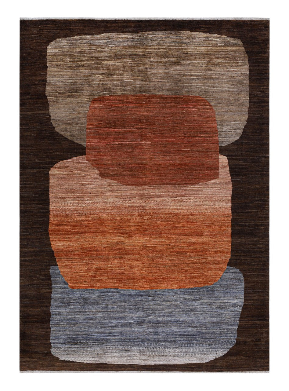 Tappeto moderno di design, fatto a mano, multicolore,  238x172cm