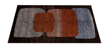 Modern design wool carpet, handmade, multi, 235x176cm