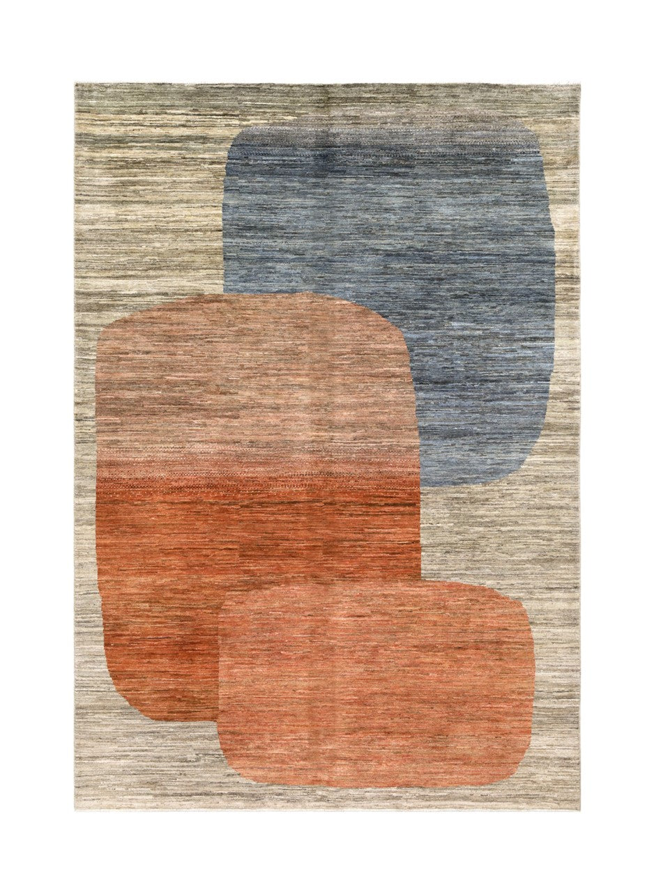 Tappeto moderno di design, fatto a mano, multicolore,  241x174cm