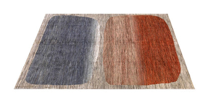 Modern design wool carpet, handmade, multi, 243x176cm