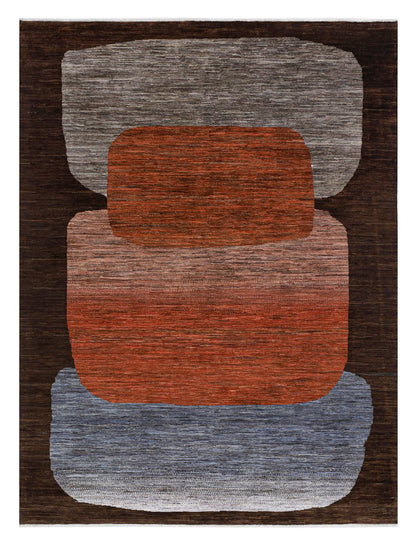 Modern design wool carpet, handmade, multi, 235x174cm