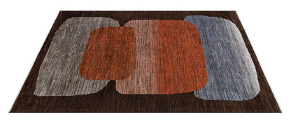 Modern design wool carpet, handmade, multi, 235x174cm