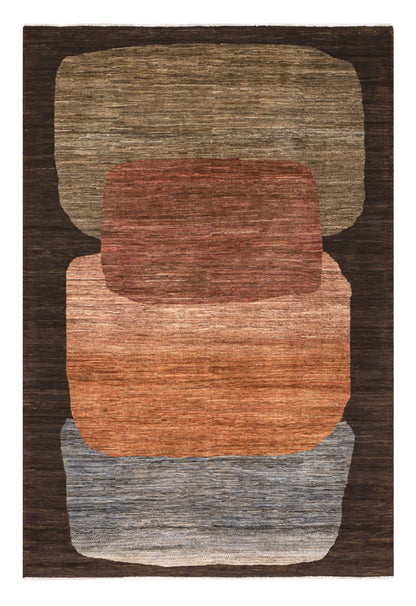 Modern design wool carpet, handmade, multi, 242x167cm
