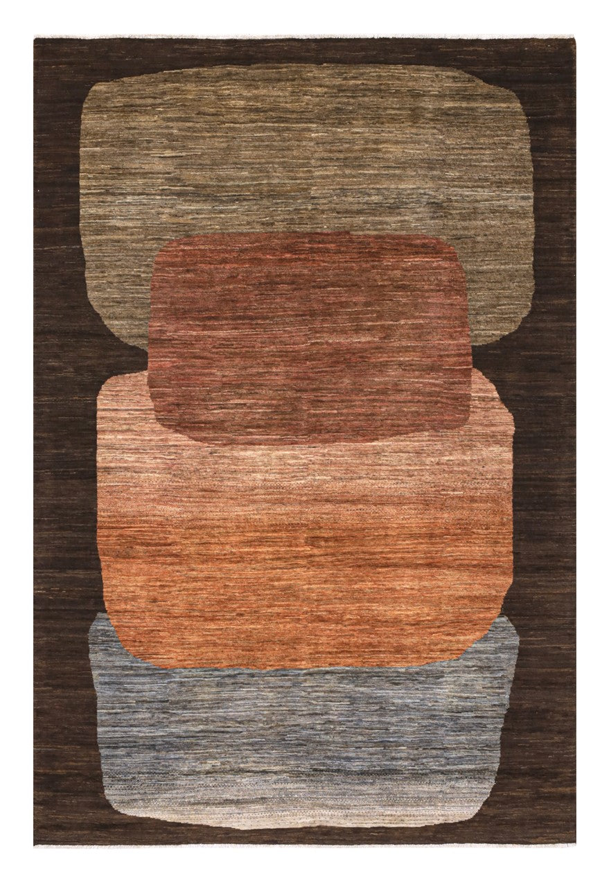 Tappeto moderno di design, fatto a mano, multicolore,  242x167cm