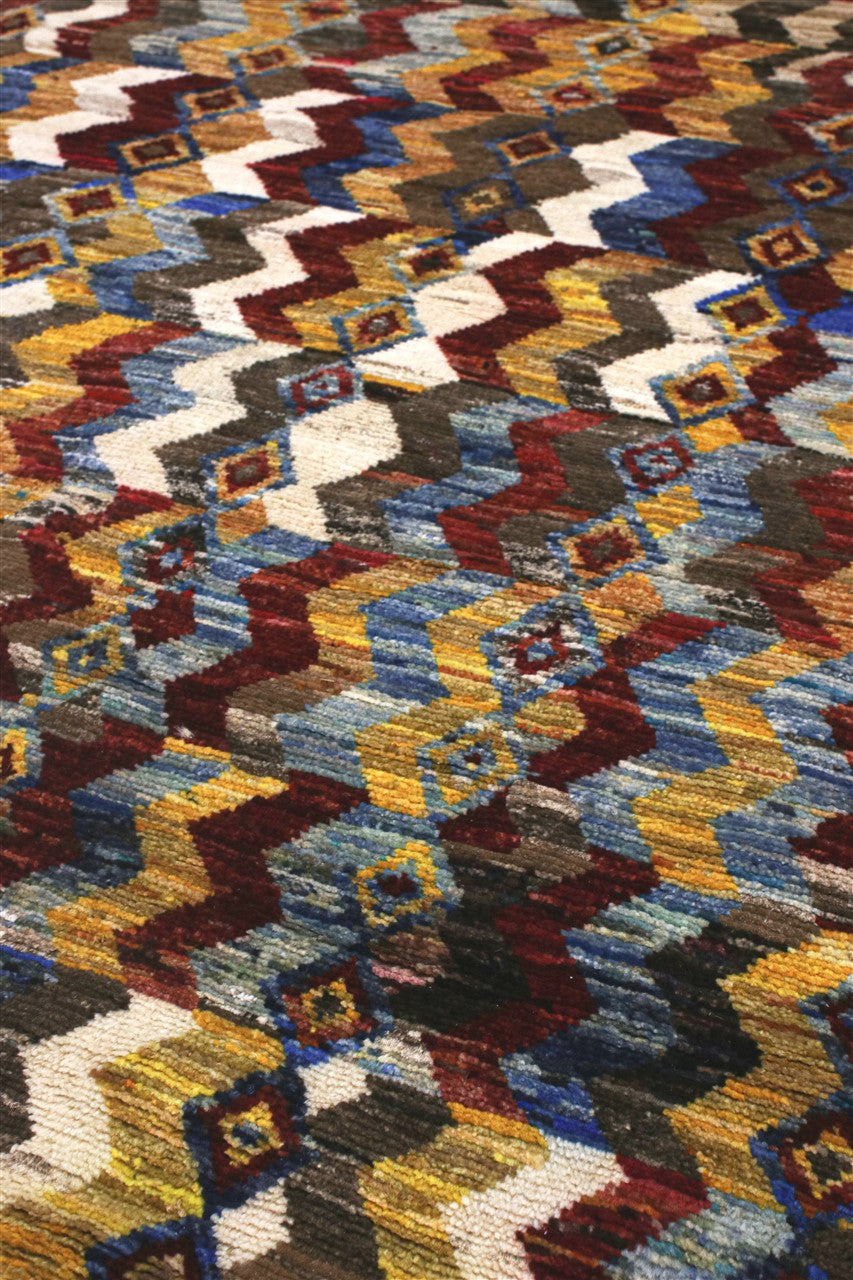 Taimany - Multicolor Tribal Wool Rug - Hand-Knotted 189x132cm