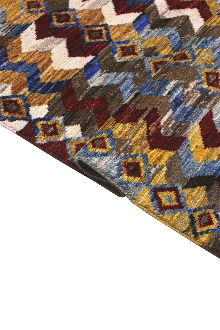 Taimany - Multicolor Tribal Wool Rug - Hand-Knotted 189x132cm