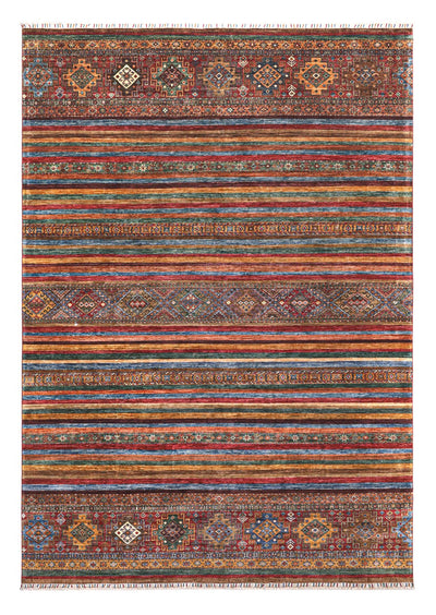 Tappeto Afghan multicolore in lana, fatto a mano 378x268cm - CarpetLiving