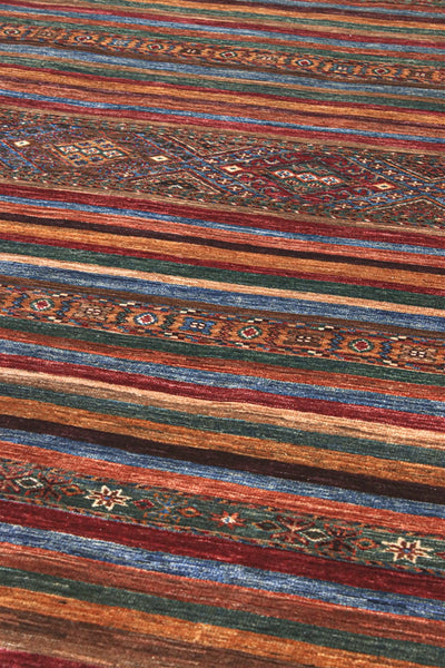 Tappeto Afghan multicolore in lana, fatto a mano 378x268cm - CarpetLiving