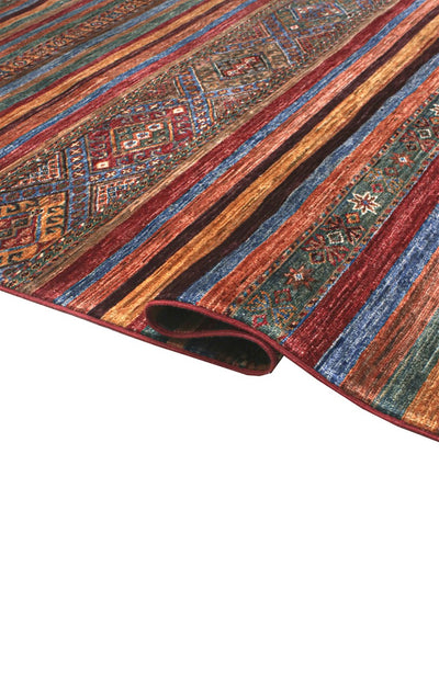 Tappeto Afghan multicolore in lana, fatto a mano 378x268cm - CarpetLiving