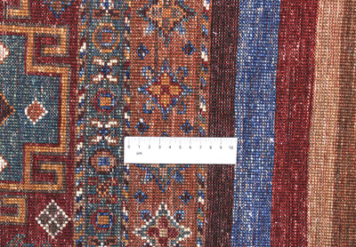 Tappeto Afghan multicolore in lana, fatto a mano 378x268cm - CarpetLiving