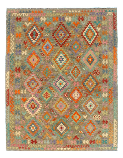 Tappeto Kilim Kaudani Afghan fatto a mano multicolore 345x242cm