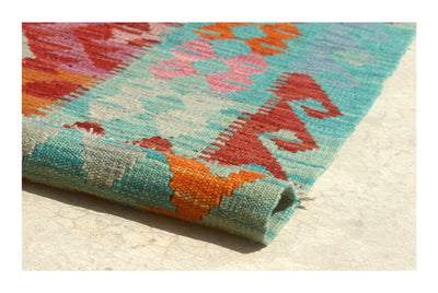 Tappeto Kilim Kaudani Afghan fatto a mano multicolore 333x261cm - CarpetLiving