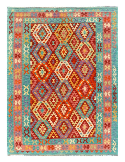 Tappeto Kilim Kaudani Afghan fatto a mano multicolore 296x212cm