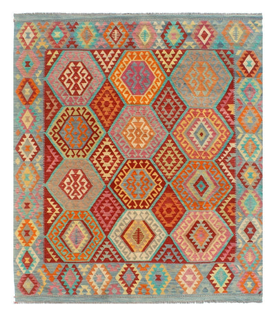 Tappeto Kilim Kaudani Afghan fatto a mano multicolore 301x256cm - CarpetLiving
