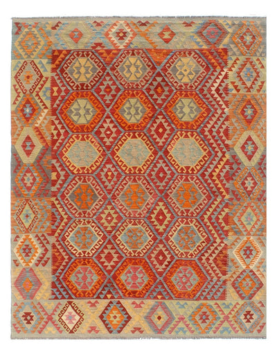 Tappeto Kilim Kaudani Afghan fatto a mano multicolore 344x252cm