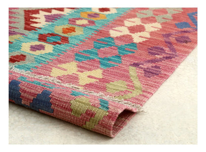 Tappeto Kilim Kaudani Afghan fatto a mano multicolore 300x205cm