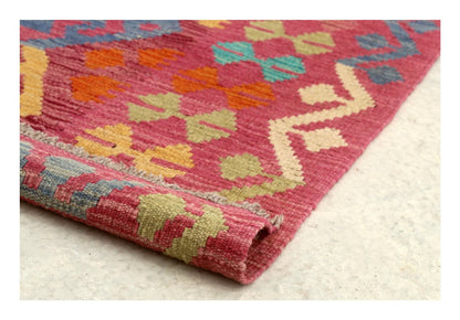 Tappeto Kilim Kaudani Afghan fatto a mano multicolore 298x208cm