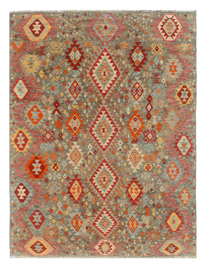 Tappeto Kilim Kaudani Afghan fatto a mano multicolore 295x217cm