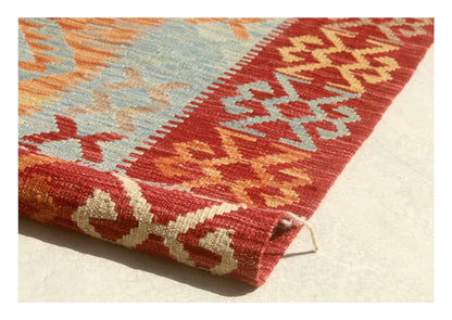 Tappeto Kilim Kaudani Afghan fatto a mano multicolore 298x206cm