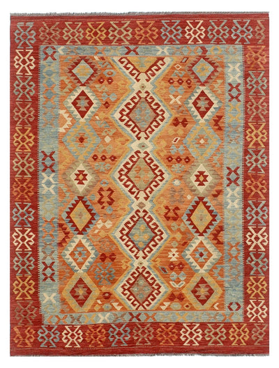 Tappeto Kilim Kaudani Afghan fatto a mano multicolore 300x205cm