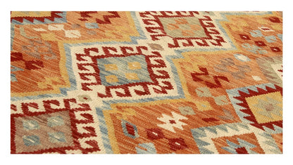 Tappeto Kilim Kaudani Afghan fatto a mano multicolore 300x205cm